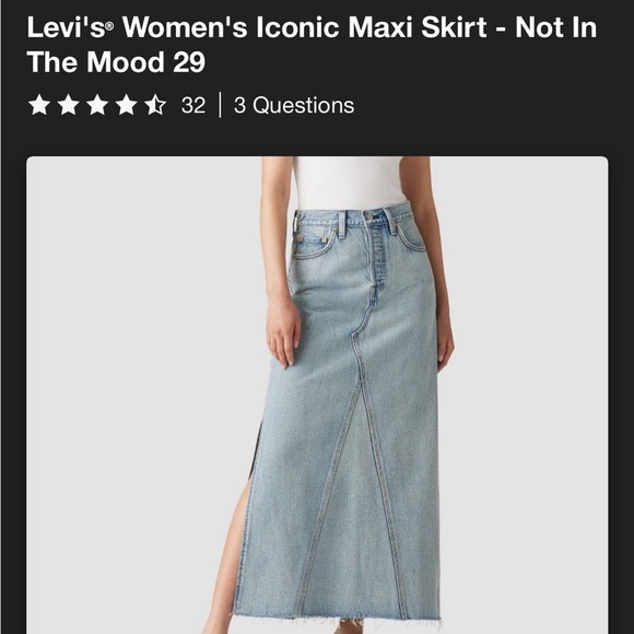 NWT Levi's® Women's Iconic Maxi Skirt - Not In The Mood 29 - Picture 4 of 4